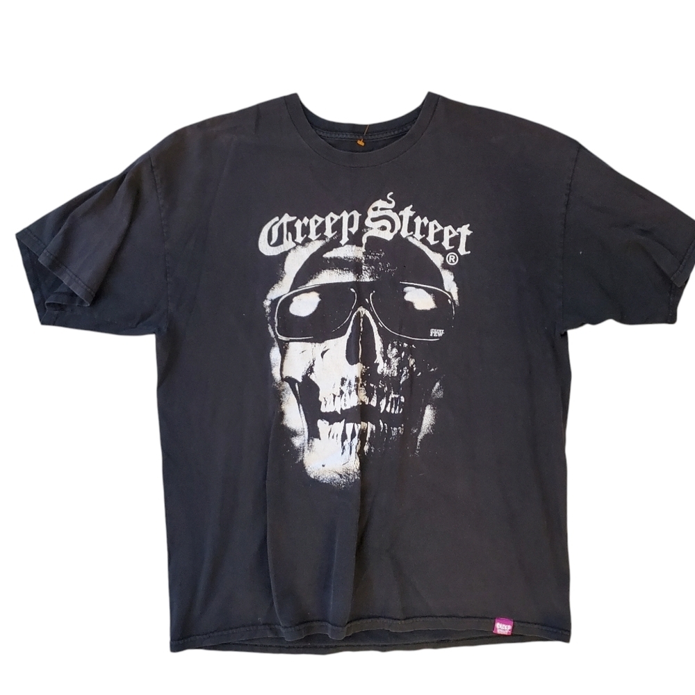 Creep Street Skull Graphic T Shirt XL Black Goth Punk Y2K Streetwear